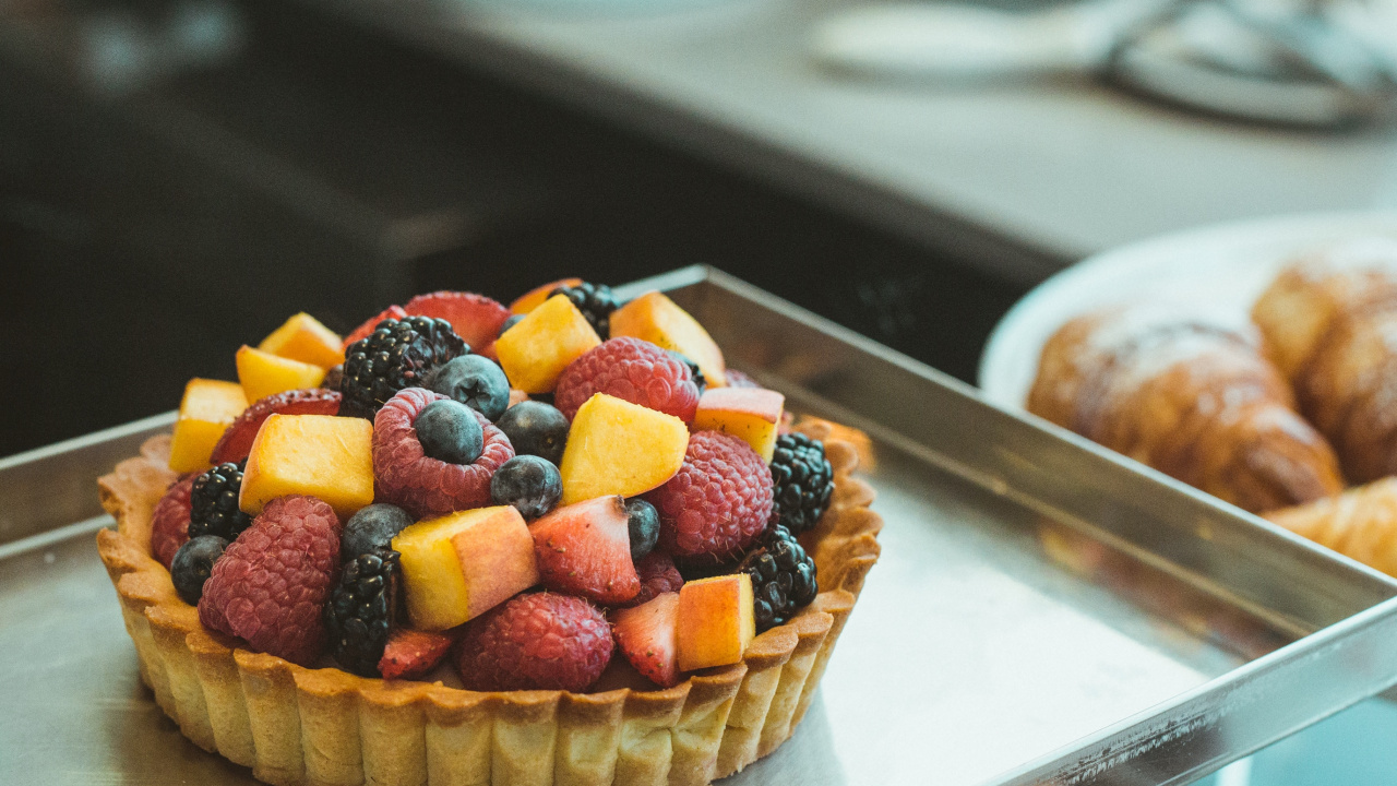 Обои пирог, фрукты, блюда, пища, сладость в разрешении 1280x720