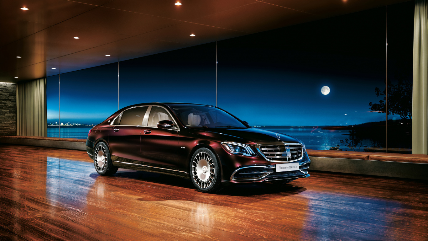 Обои Майбах, авто, Авто шоу, представительский автомобиль, mercedes benz в разрешении 1366x768