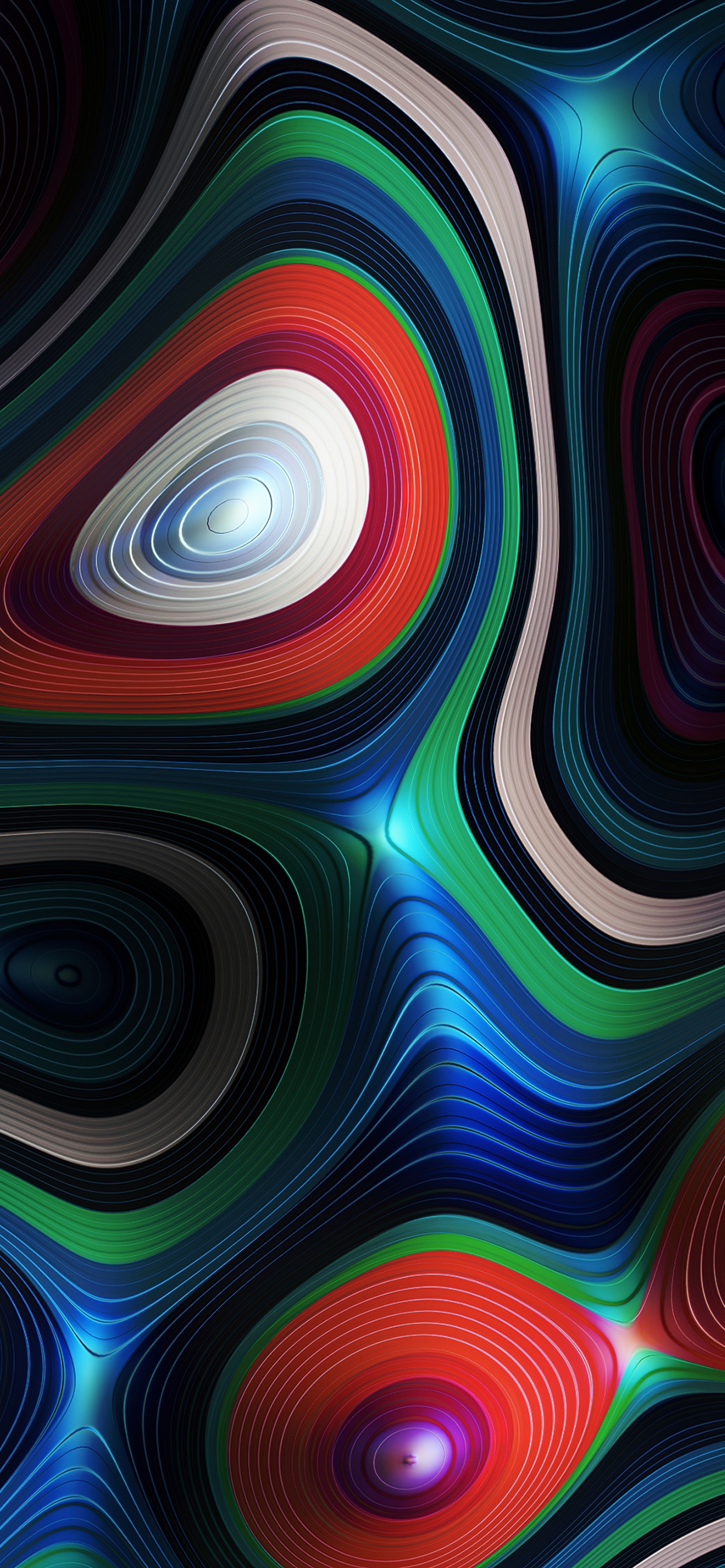 Обои фрактальное искусство, красочность, свет, художественная краска, ткань в разрешении 1242x2688