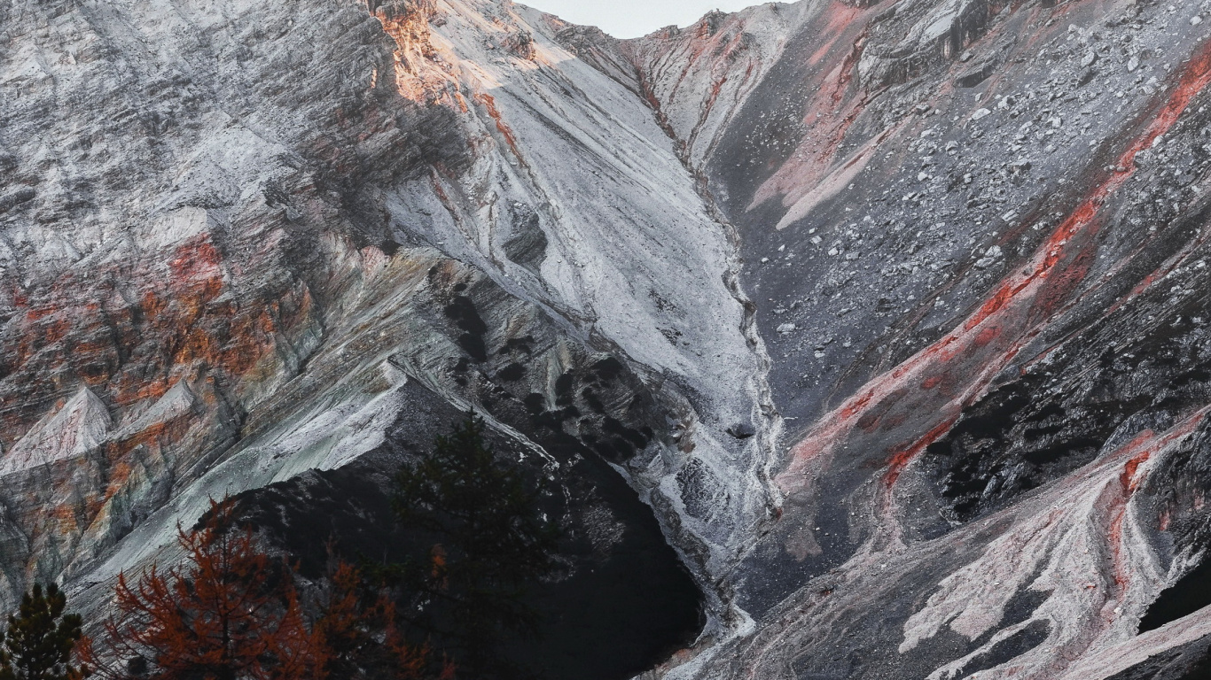 Обои дикая местность, гора, природный ландшафт, склон, растение в разрешении 1366x768