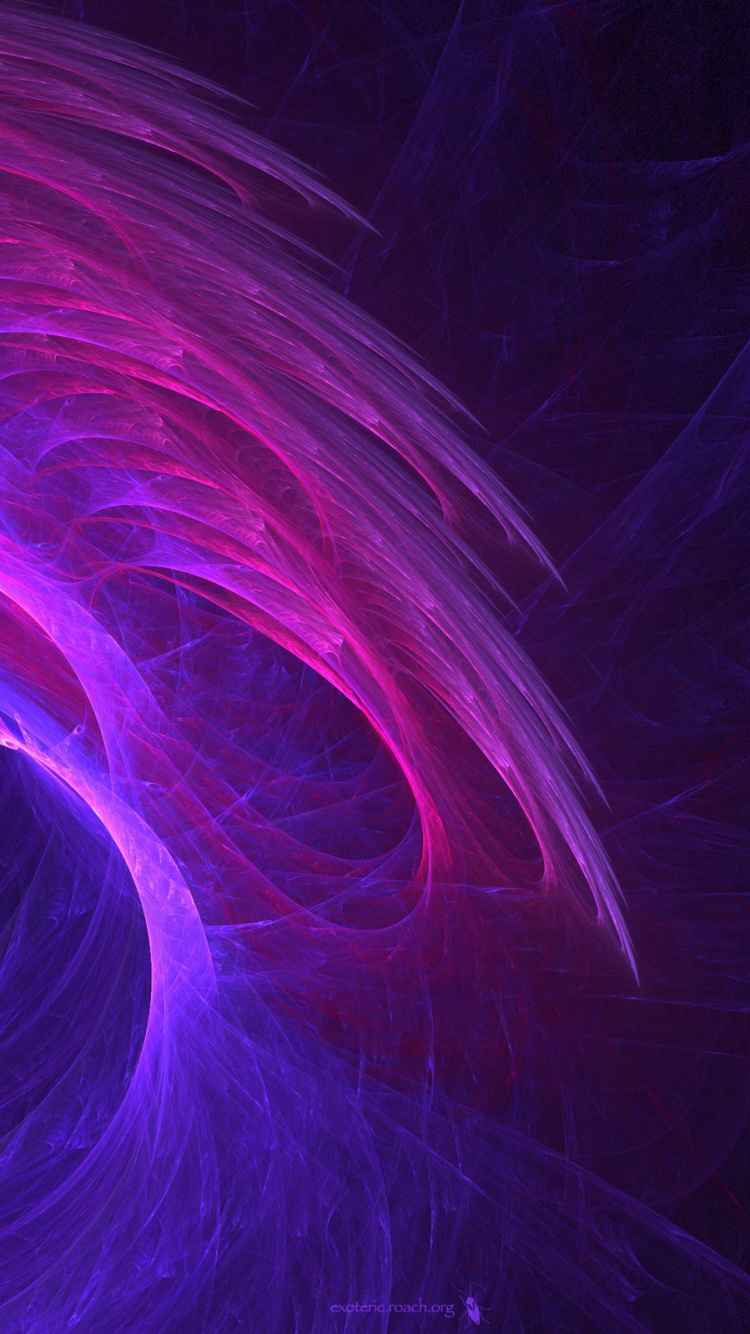 Обои пурпур, Фиолетовый, фрактальное искусство, свет, вихрь в разрешении 750x1334