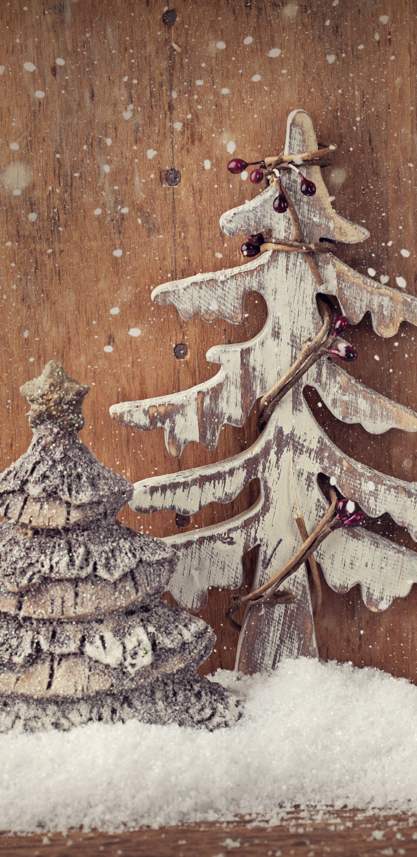 Обои Рождественский день, елка, праздник, Рождественские украшения, дерево в разрешении 1440x2960