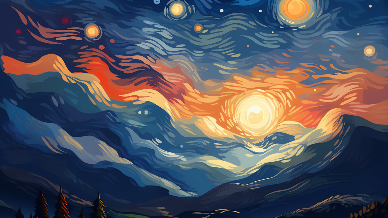 Обои телефон, живопись, вода, атмосфера, гидроресурсы в разрешении 1280x720