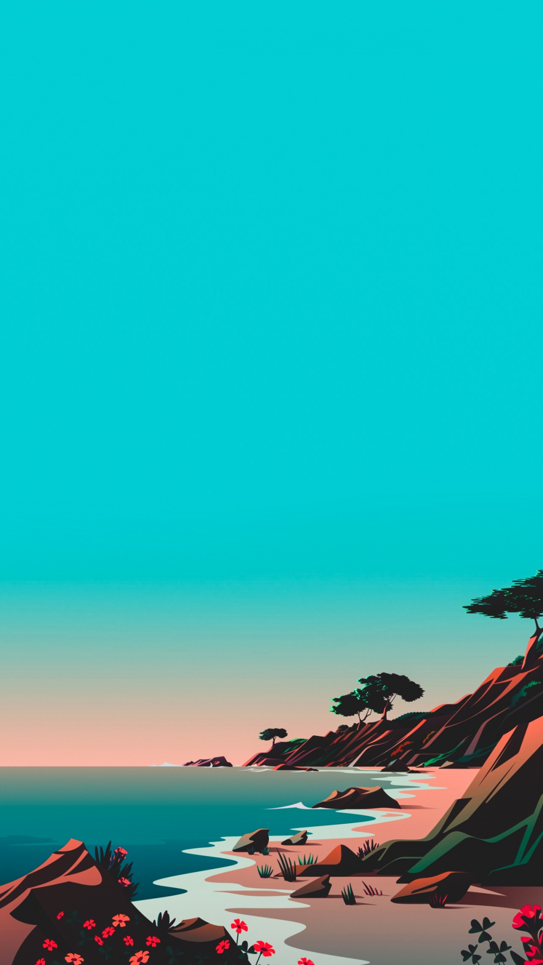 Обои рисование, ios, яблоко, вода, синий в разрешении 1080x1920