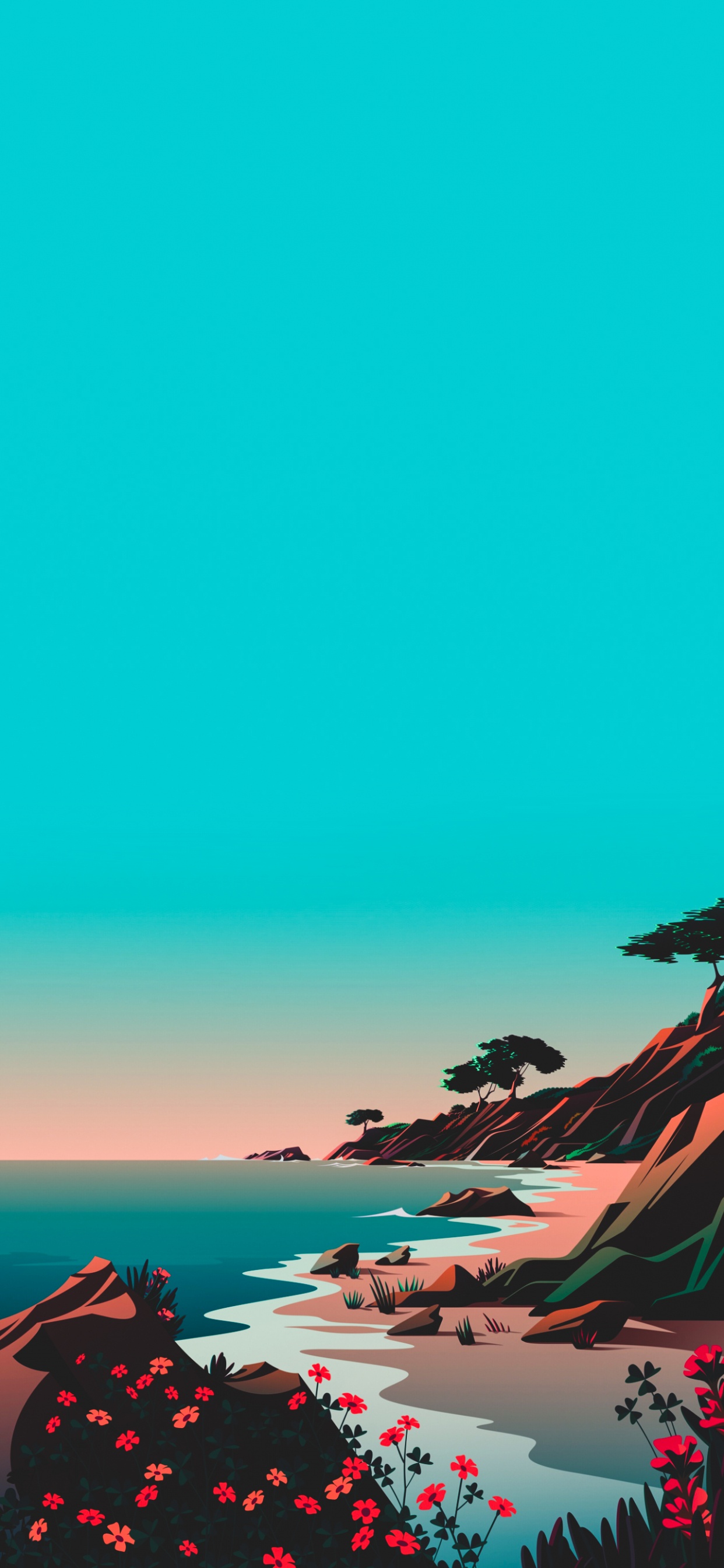 Обои рисование, ios, яблоко, вода, синий в разрешении 1242x2688