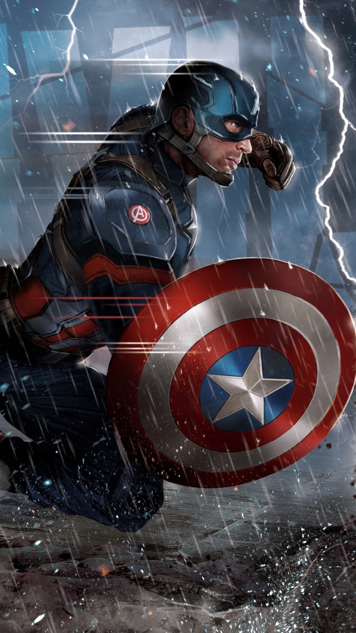 Обои Капитан Америка Гражданская Война, Капитан Америка, Железный человек, marvel, супергерой в разрешении 720x1280