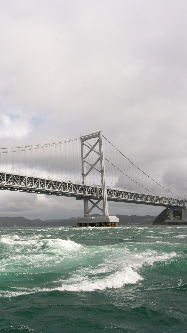 Обои мост Наруто, манхэттенский мост, мост, мост Харбор Бридж, подвесной мост в разрешении 720x1280