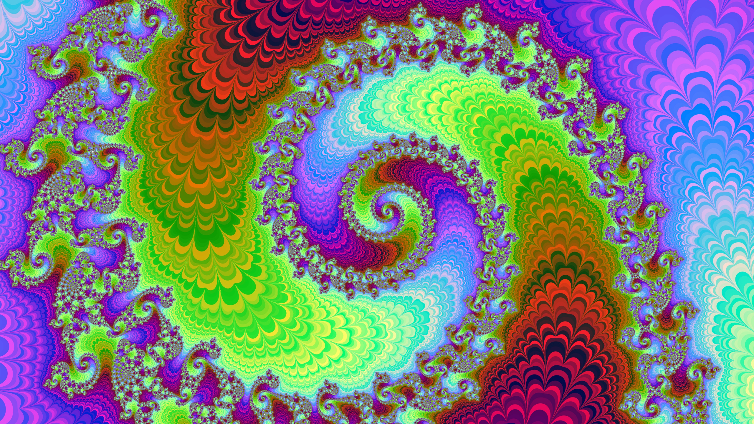 Обои оптический обман, иллюзия, фрактальное искусство, психоделическое искусство, узор в разрешении 2560x1440