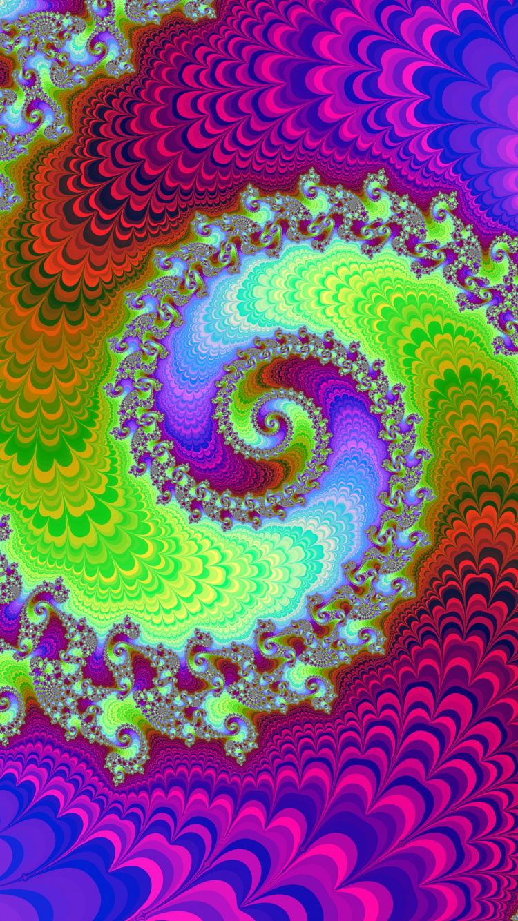 Обои оптический обман, иллюзия, фрактальное искусство, психоделическое искусство, узор в разрешении 750x1334