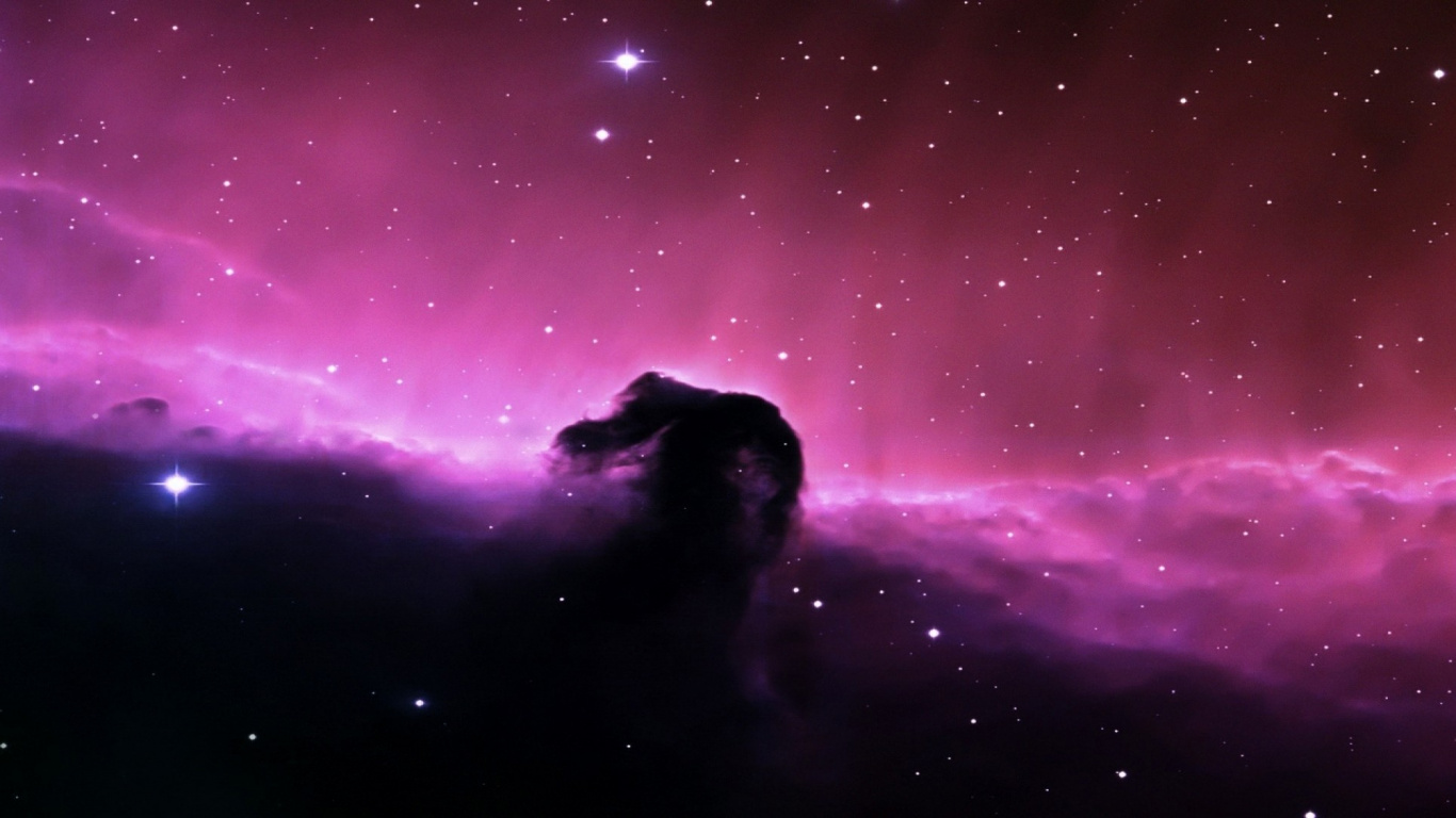 Обои атмосфера, туманность, пурпур, космическое пространство, астрономический объект в разрешении 1366x768