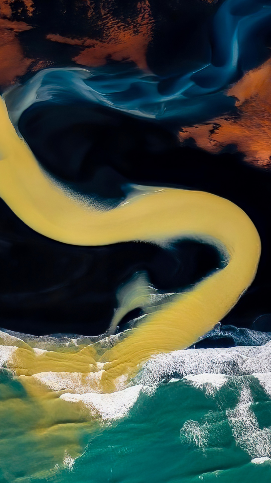 Обои вода, жидкий, пейзаж, арт, живопись в разрешении 1080x1920