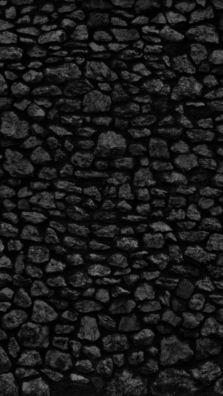 Обои каменная стена, стена, черный и белый, кирпич, монохромный в разрешении 720x1280