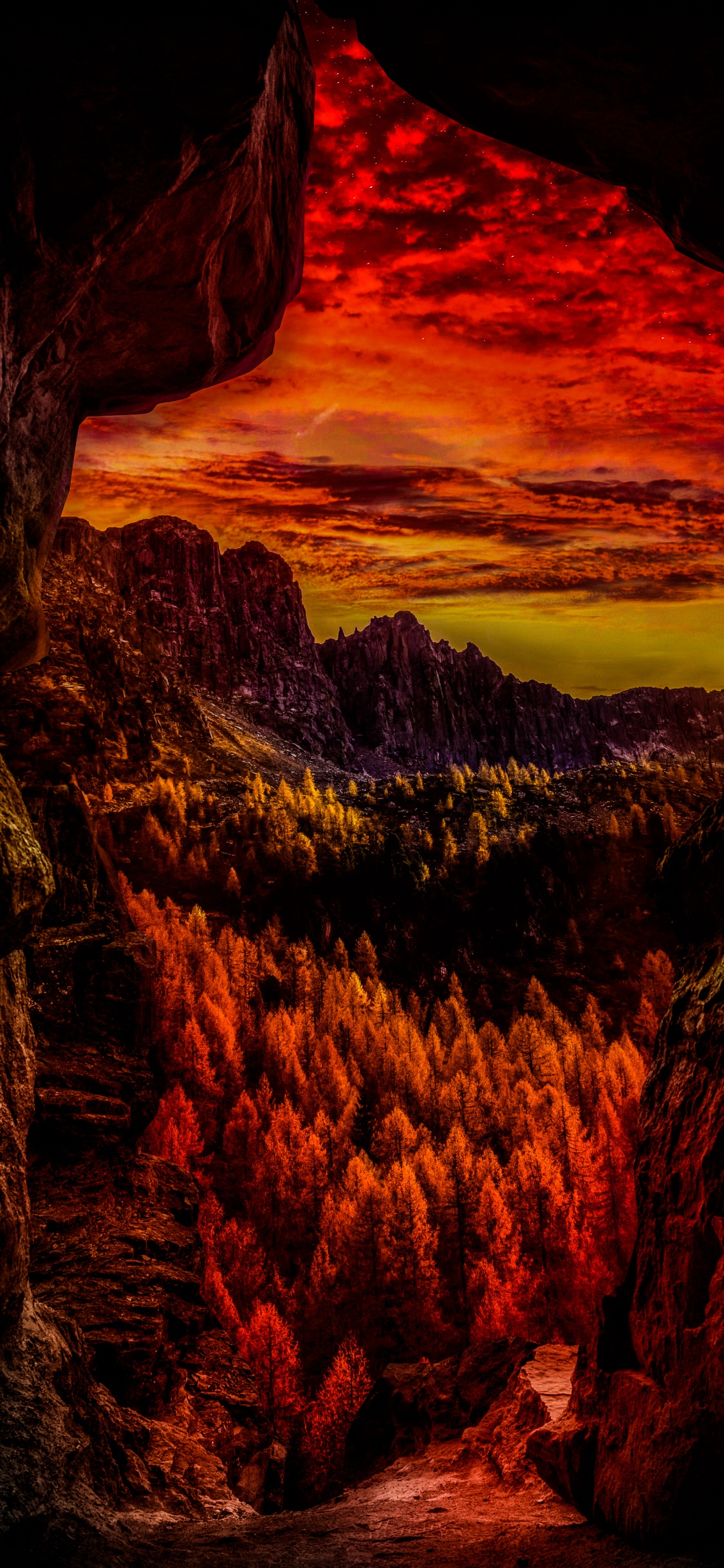 Обои природа, облако, гора, экорегион, свет в разрешении 1125x2436