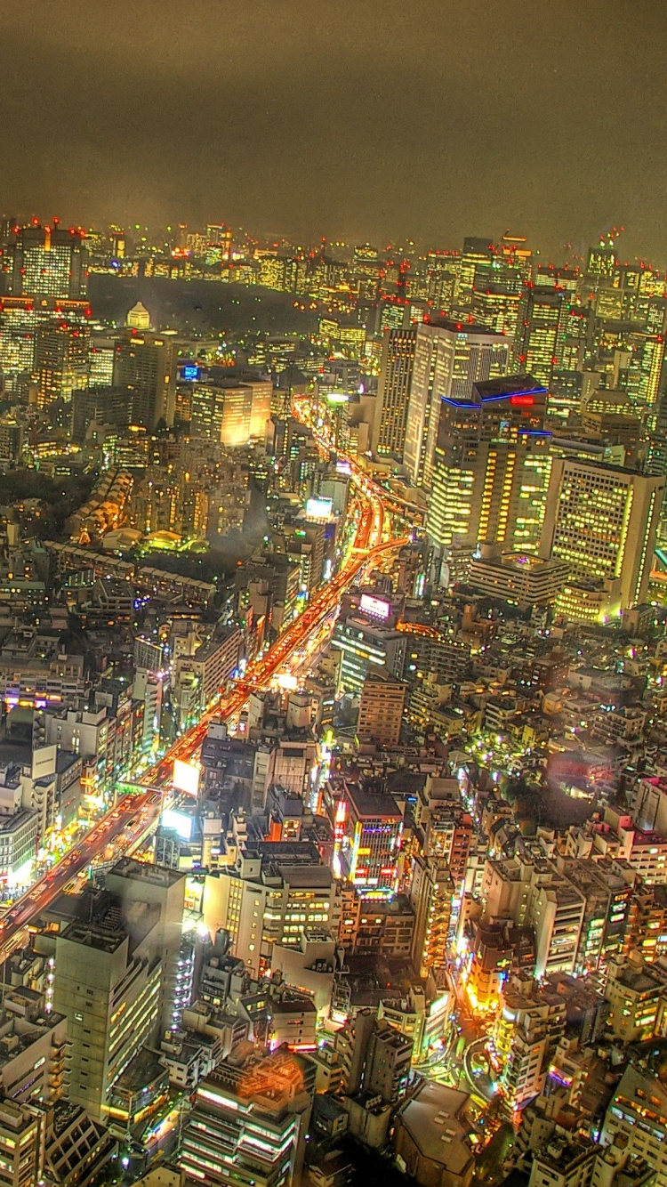 Обои Токио, городской пейзаж, город, метрополия, городской район в разрешении 750x1334
