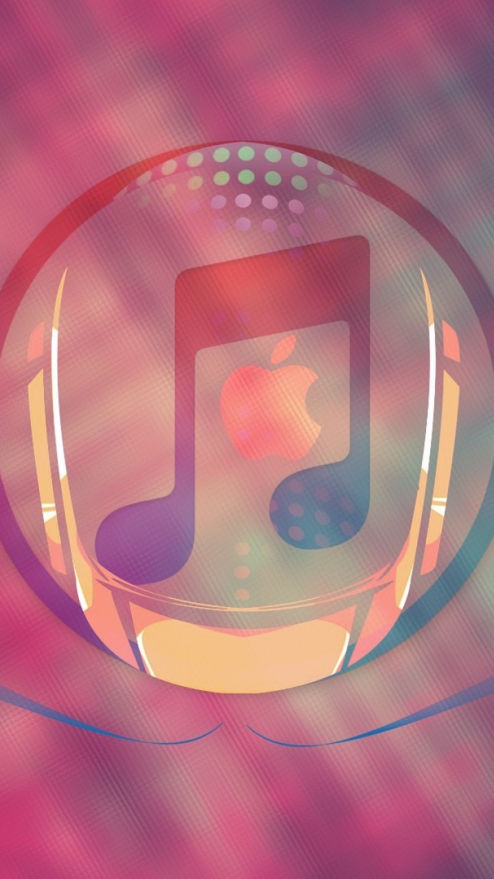 Обои iTunes, apple, красный цвет, розовый, круг в разрешении 720x1280