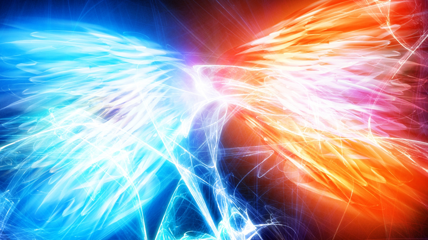 Обои свет, фрактальное искусство, энергия, пространство, видеоэффекты в разрешении 1366x768