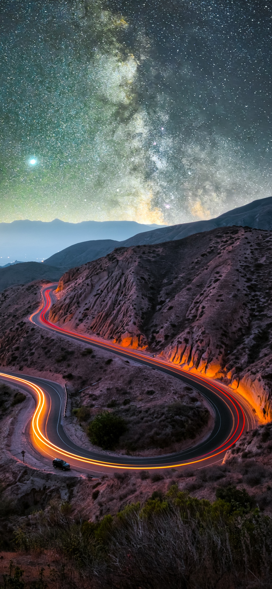 Обои иллюстрация, атмосфера, природа, природный ландшафт, гора в разрешении 1125x2436