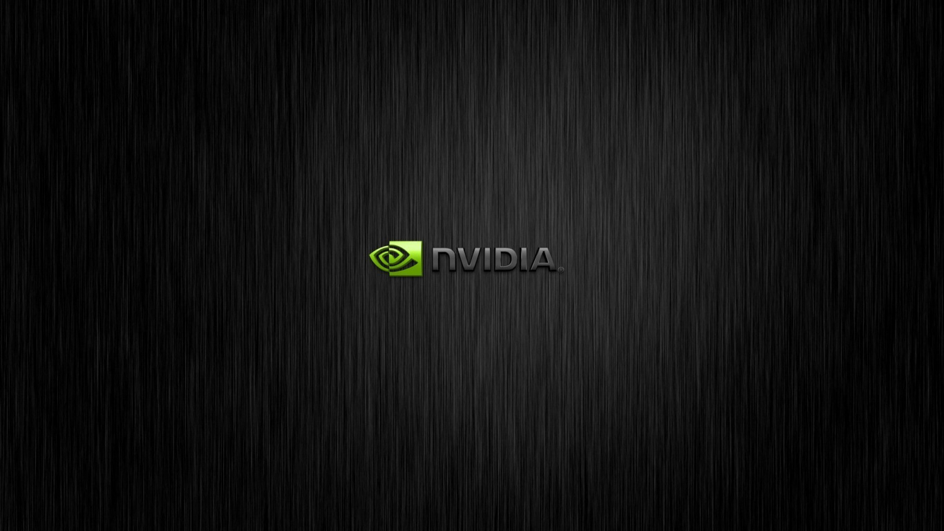 Обои nvidia, черный, текст, лого, темнота в разрешении 1366x768