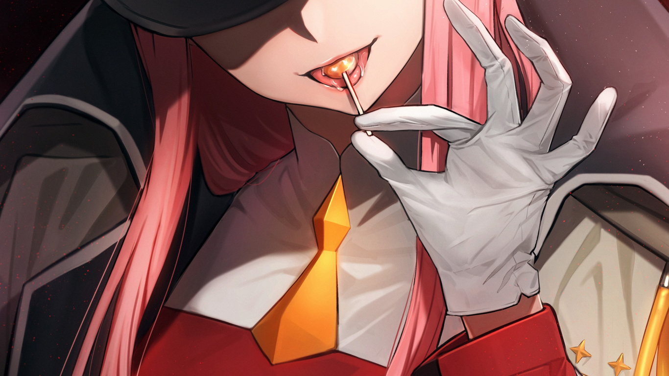 Обои аниме, ноль два обои, Ноль Два, мультфильм, жест в разрешении 1366x768