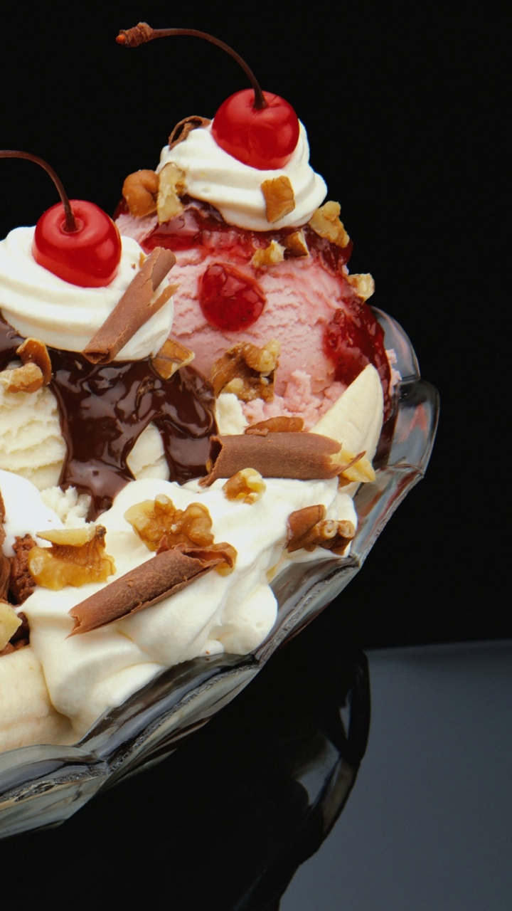 Обои пломбир, пища, замороженный десерт, взбитые сливки, замороженный йогурт в разрешении 720x1280