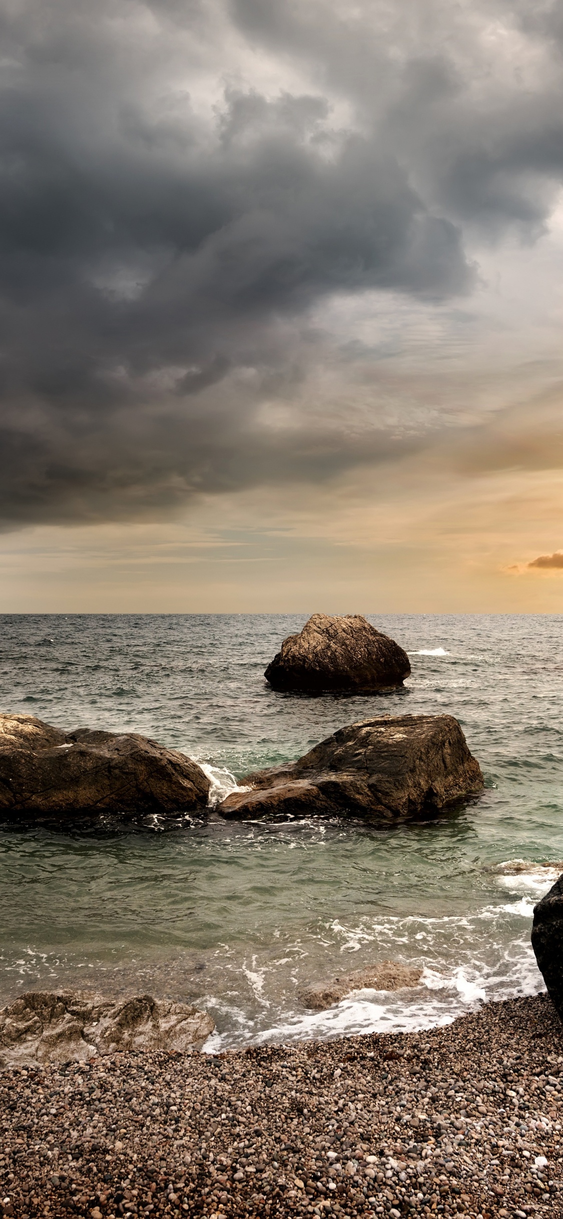 Обои облако, иллюстрация, молния, вода, атмосфера в разрешении 1125x2436