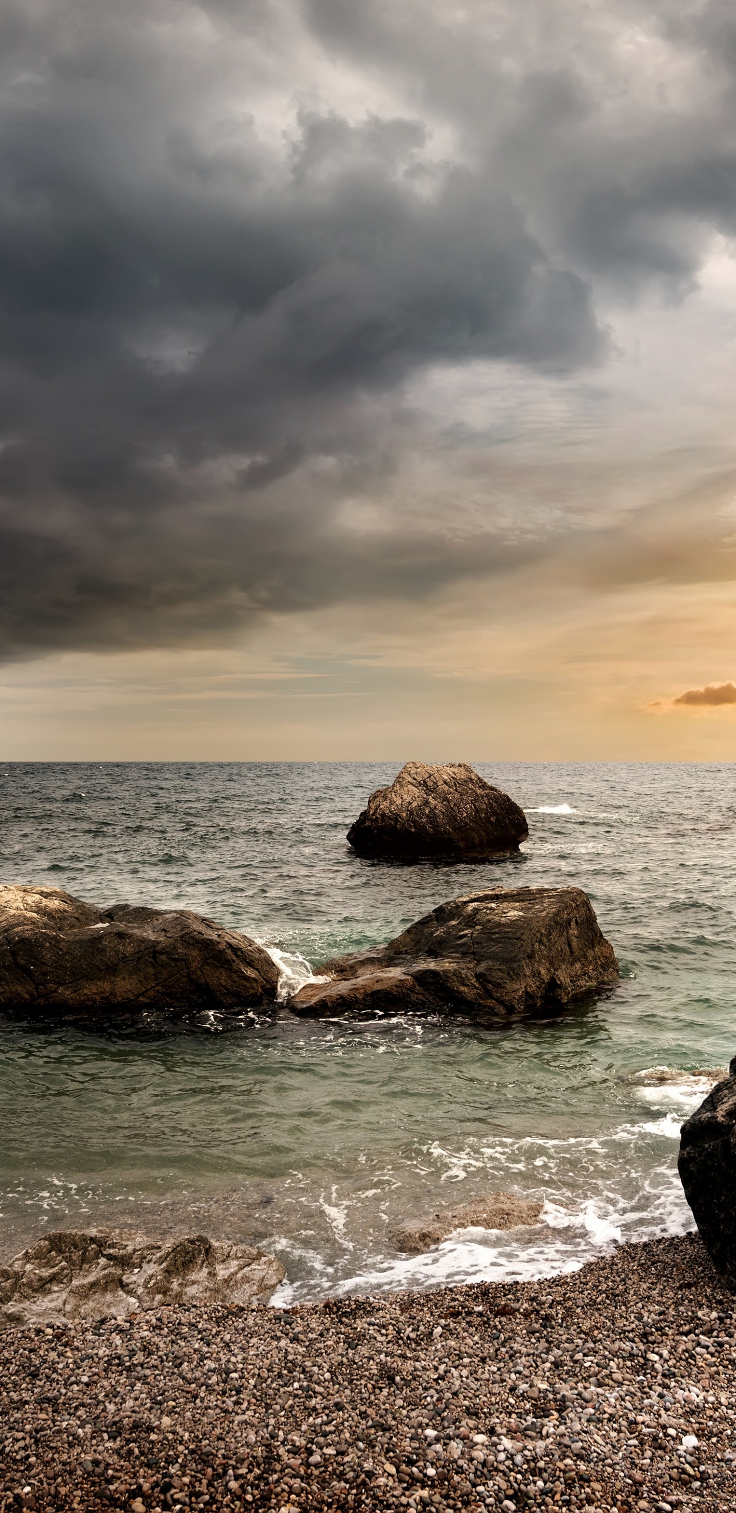 Обои облако, иллюстрация, молния, вода, атмосфера в разрешении 1440x2960