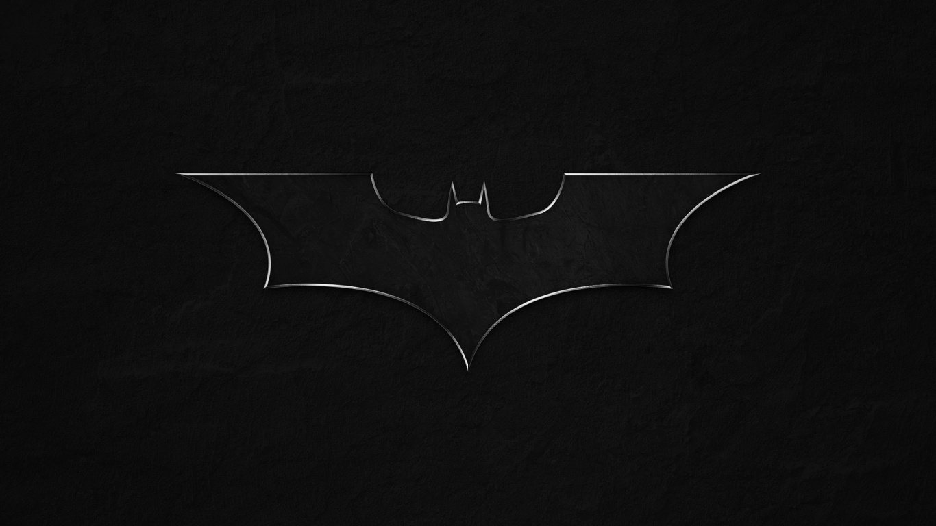 Обои темнота, лого, летучая мышь, линия, монохромный в разрешении 1366x768