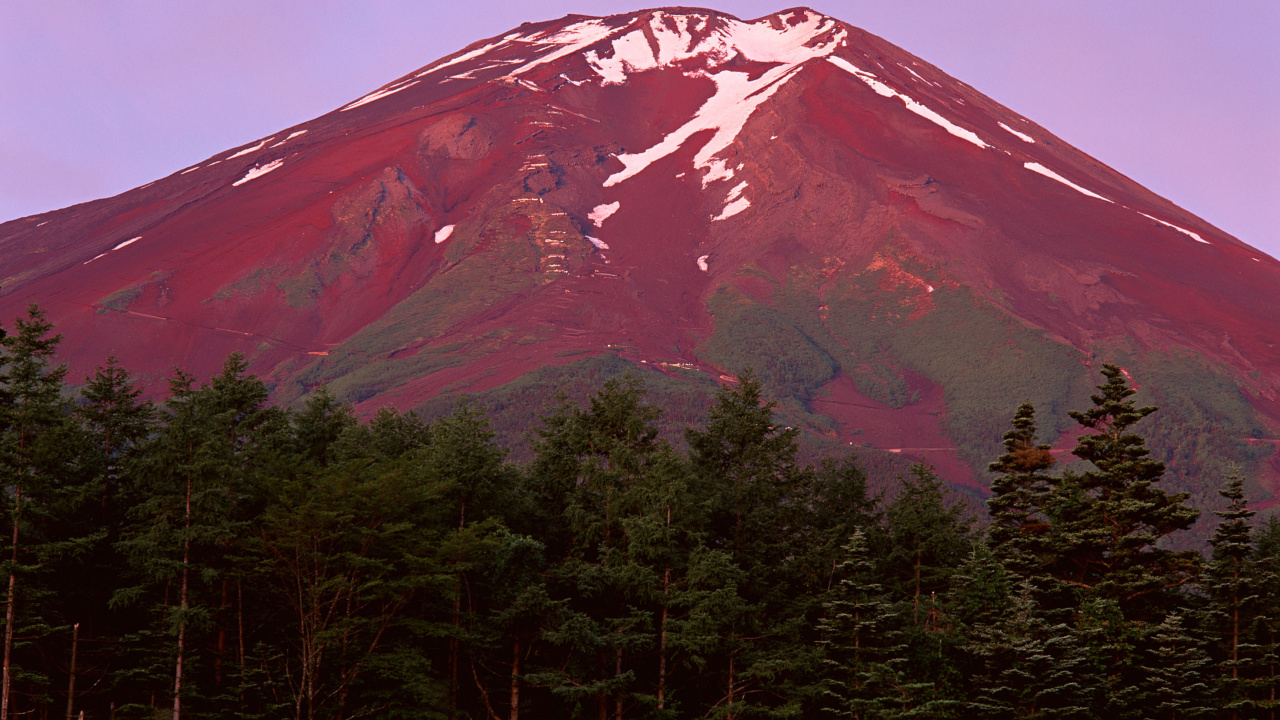 Обои гора Фудзи, Аокигахара, вулкан, пейзажи гор, горный рельеф в разрешении 1280x720