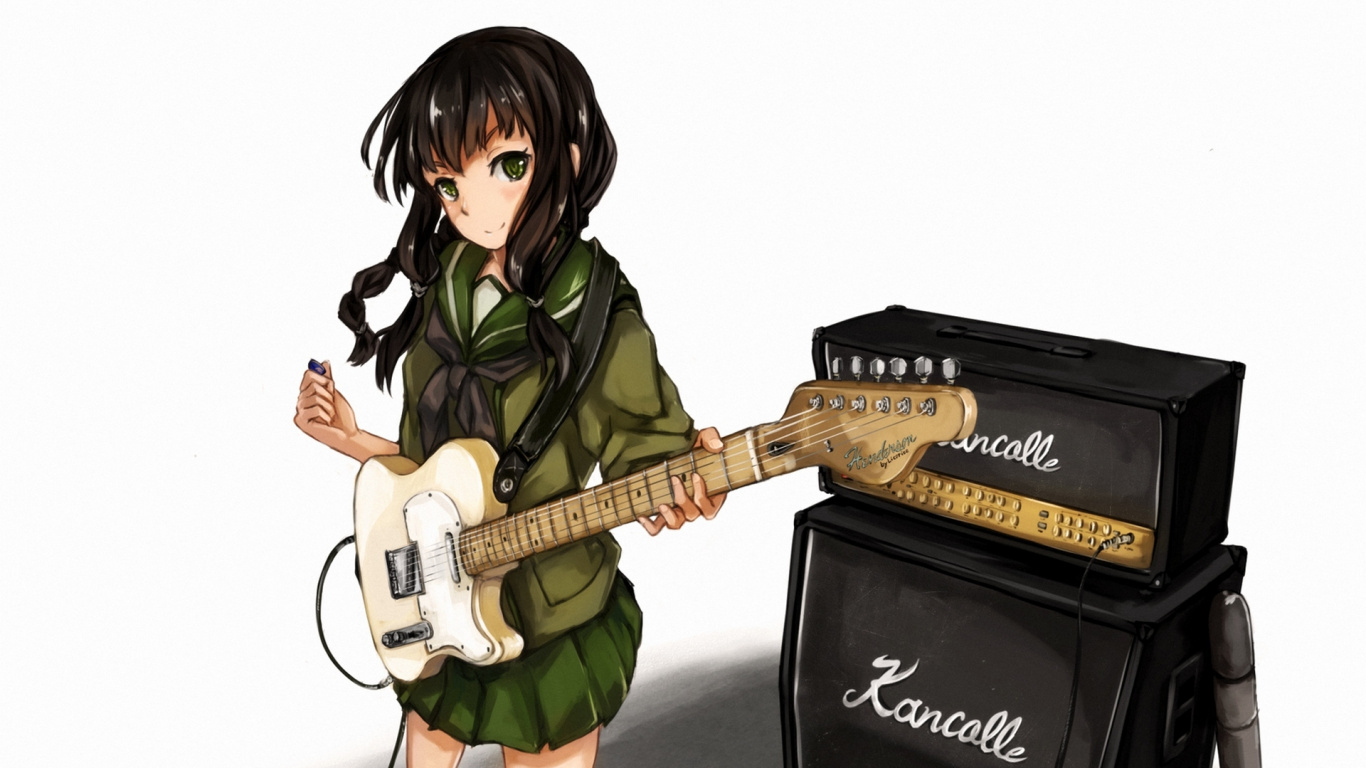 Обои коллекция kantai, гитара, гитарист, музыкант, электронный инструмент в разрешении 1366x768