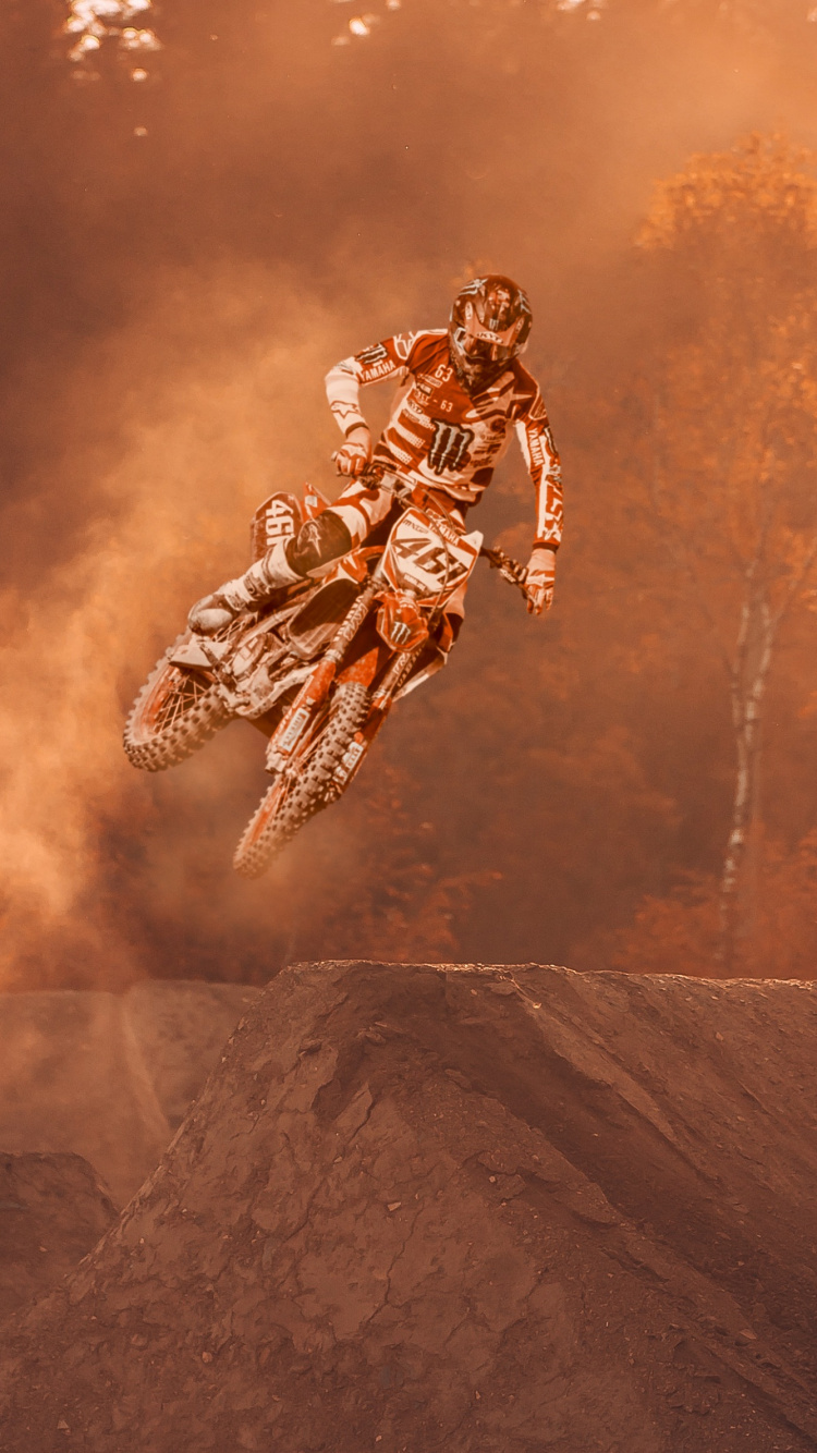 Обои велосипед, мотоцикл, мотоцикл стантрайдинга, тепло, космос в разрешении 750x1334