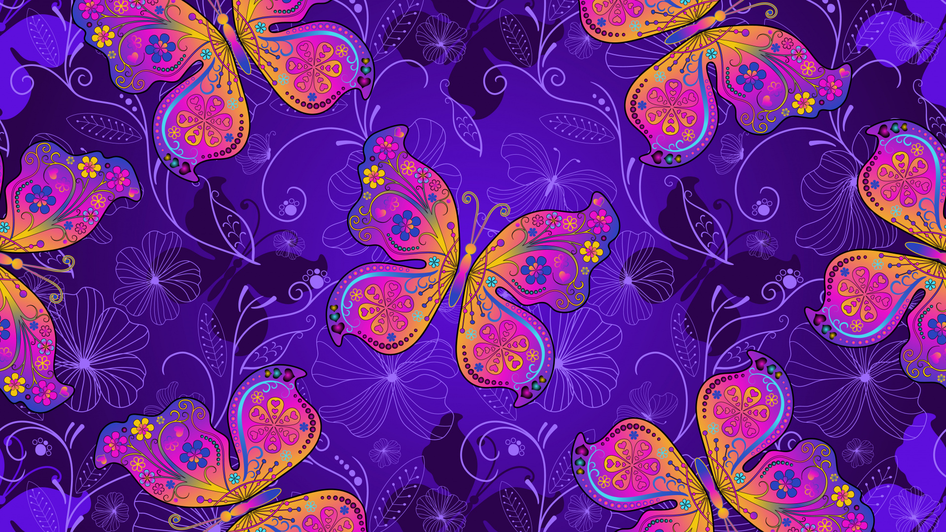 Обои арт, Фиолетовый, узор, пурпур, дизайн в разрешении 1920x1080