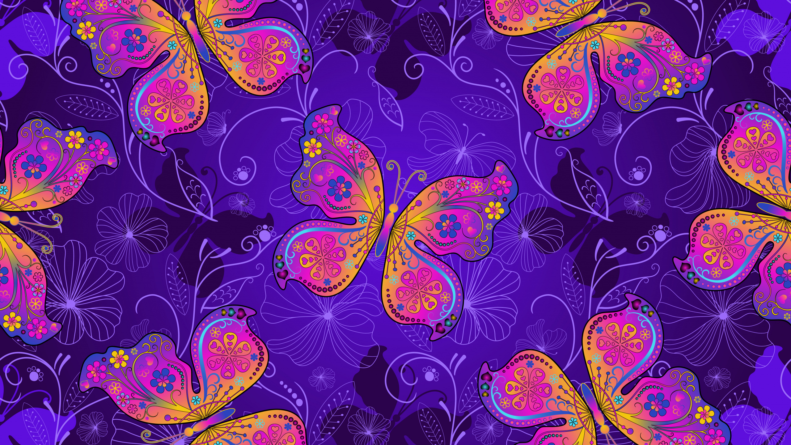 Обои арт, Фиолетовый, узор, пурпур, дизайн в разрешении 2560x1440