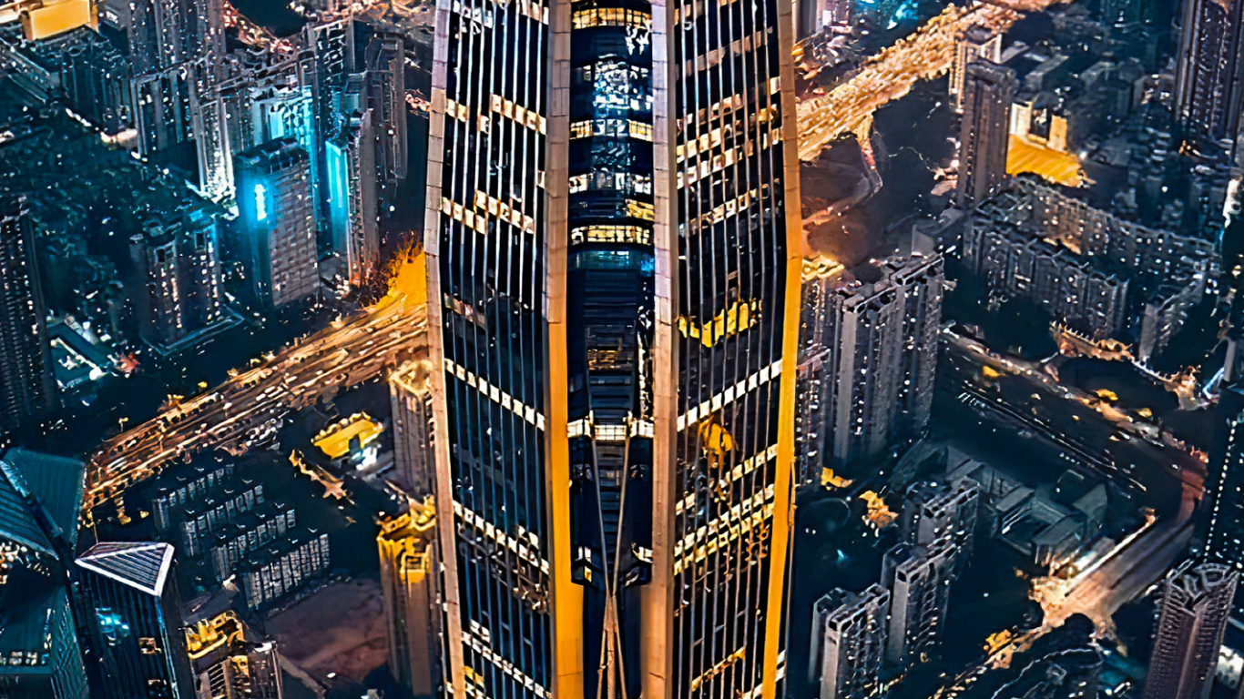 Обои небоскреб, здание, атмосфера, вышка, мир в разрешении 1366x768