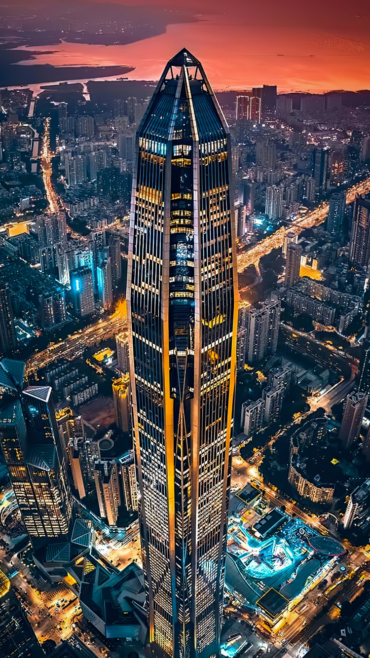 Обои небоскреб, здание, атмосфера, вышка, мир в разрешении 750x1334