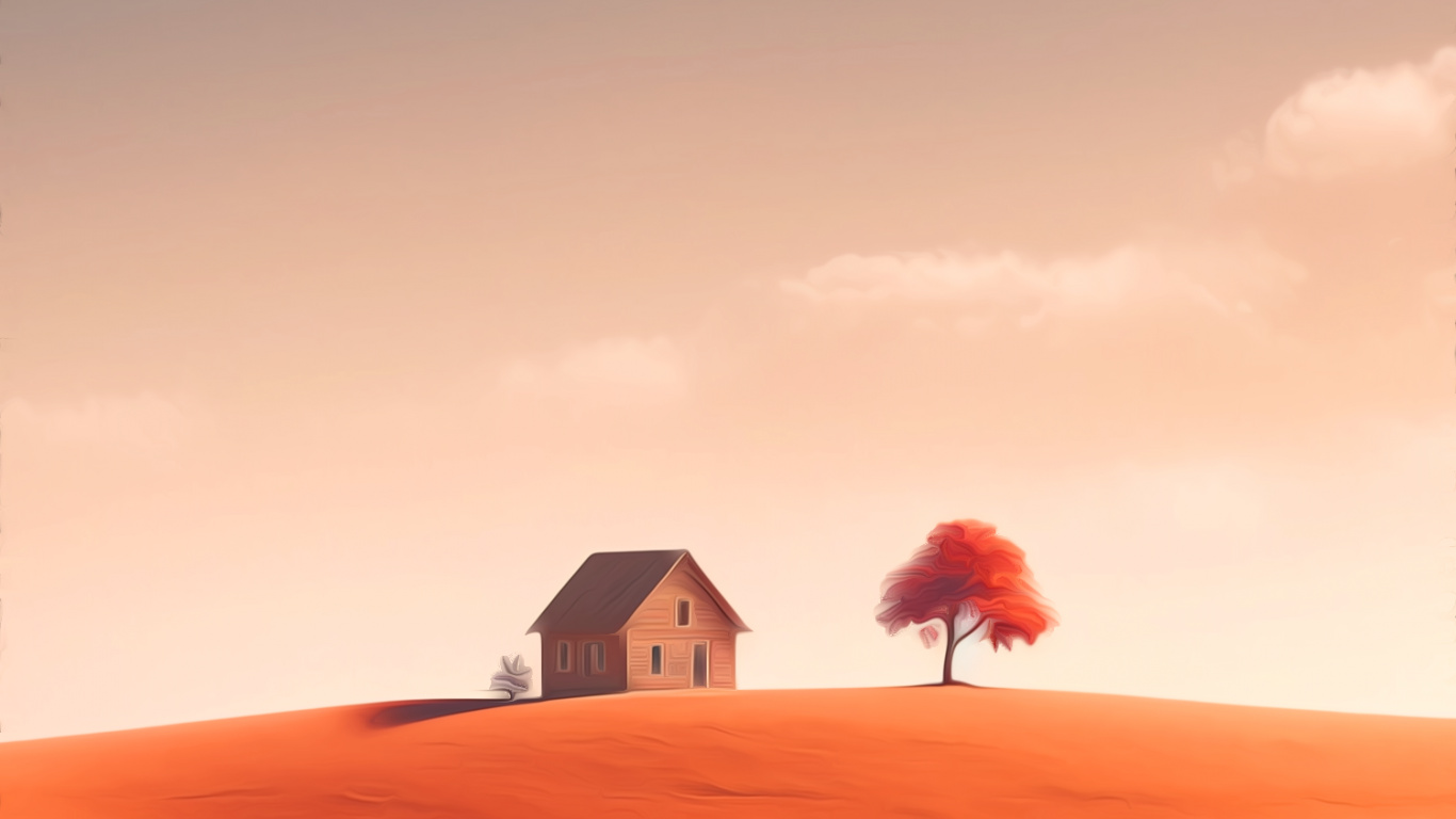 Обои сумрак, облако, экорегион, Оранжевый цвет, природный ландшафт в разрешении 1366x768