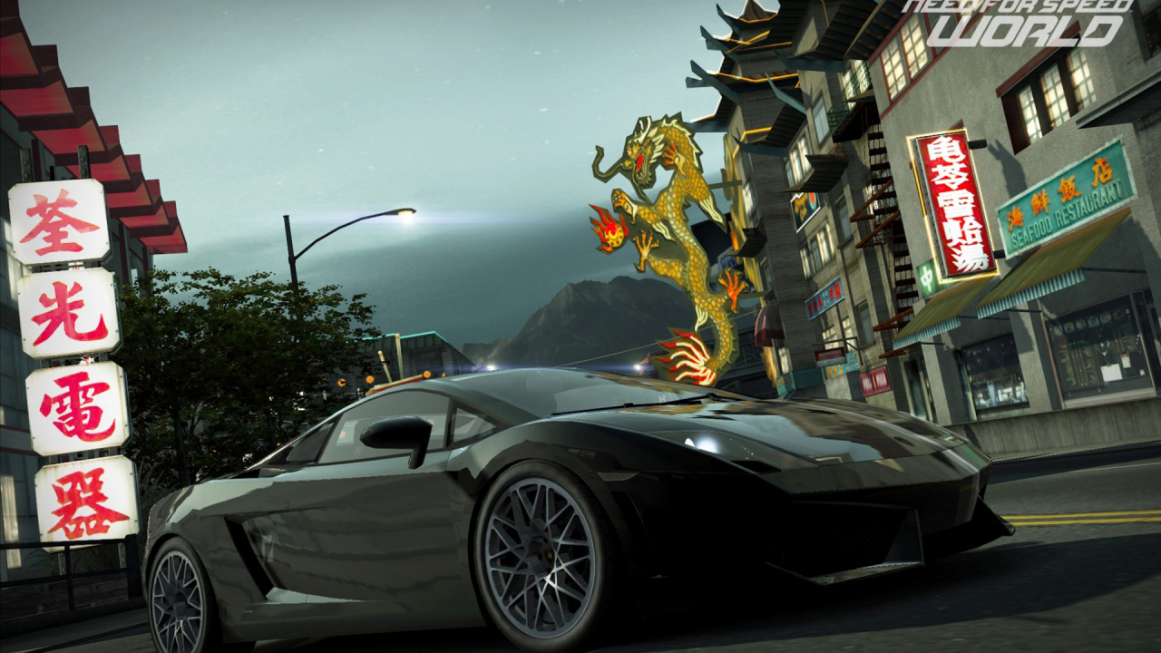 Обои need for speed world, суперкар, спорткар, автомобильный экстерьер, дорога в разрешении 1280x720