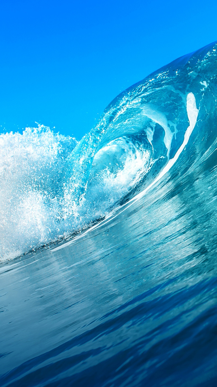 Обои океанская волна, ветровая волна, океан, море, волна в разрешении 750x1334