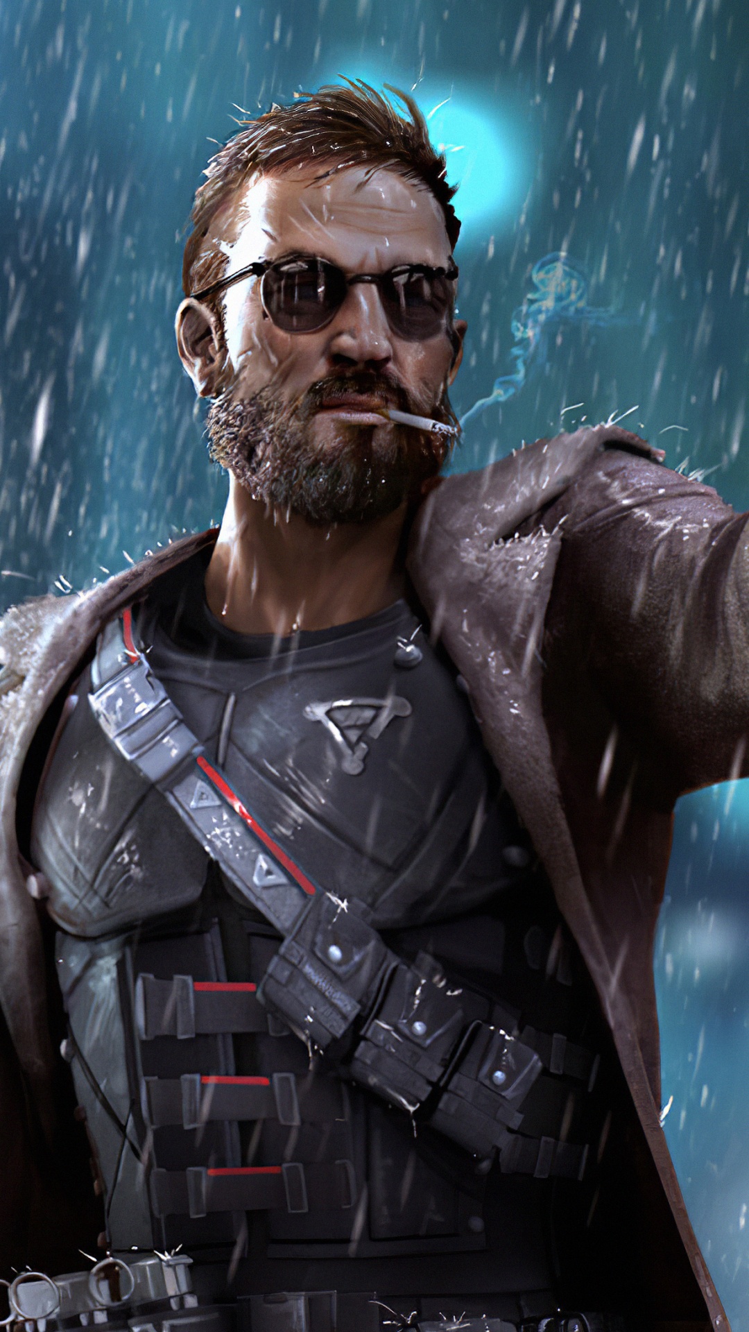 Обои цифровое искусство, волосы, перчатка, вода, человек в разрешении 1080x1920