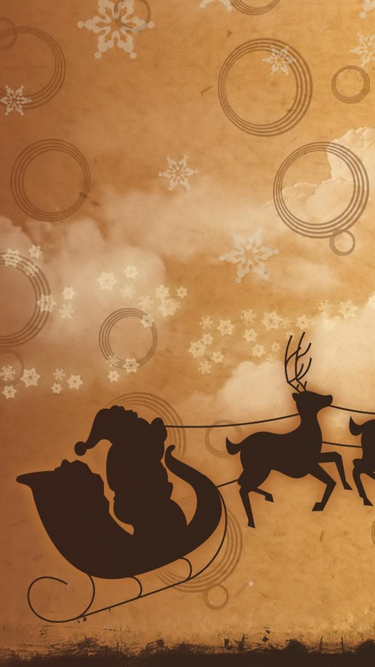 Обои НОРАД треков Санта, Северный олень, Санта-Клаус, Санта-Клаус на оленях, Рождественский день в разрешении 750x1334