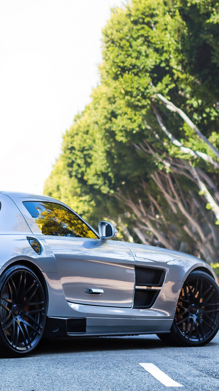 Обои спорткар, авто, спортивный автомобиль, суперкар, mercedes benz sls amg в разрешении 750x1334