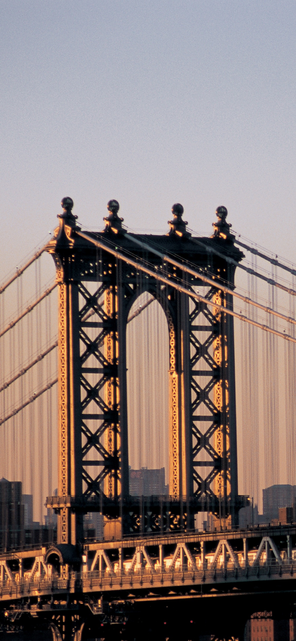 Обои Бруклинский мост, манхэттенский мост, мост, подвесной мост, вантовый мост в разрешении 1125x2436