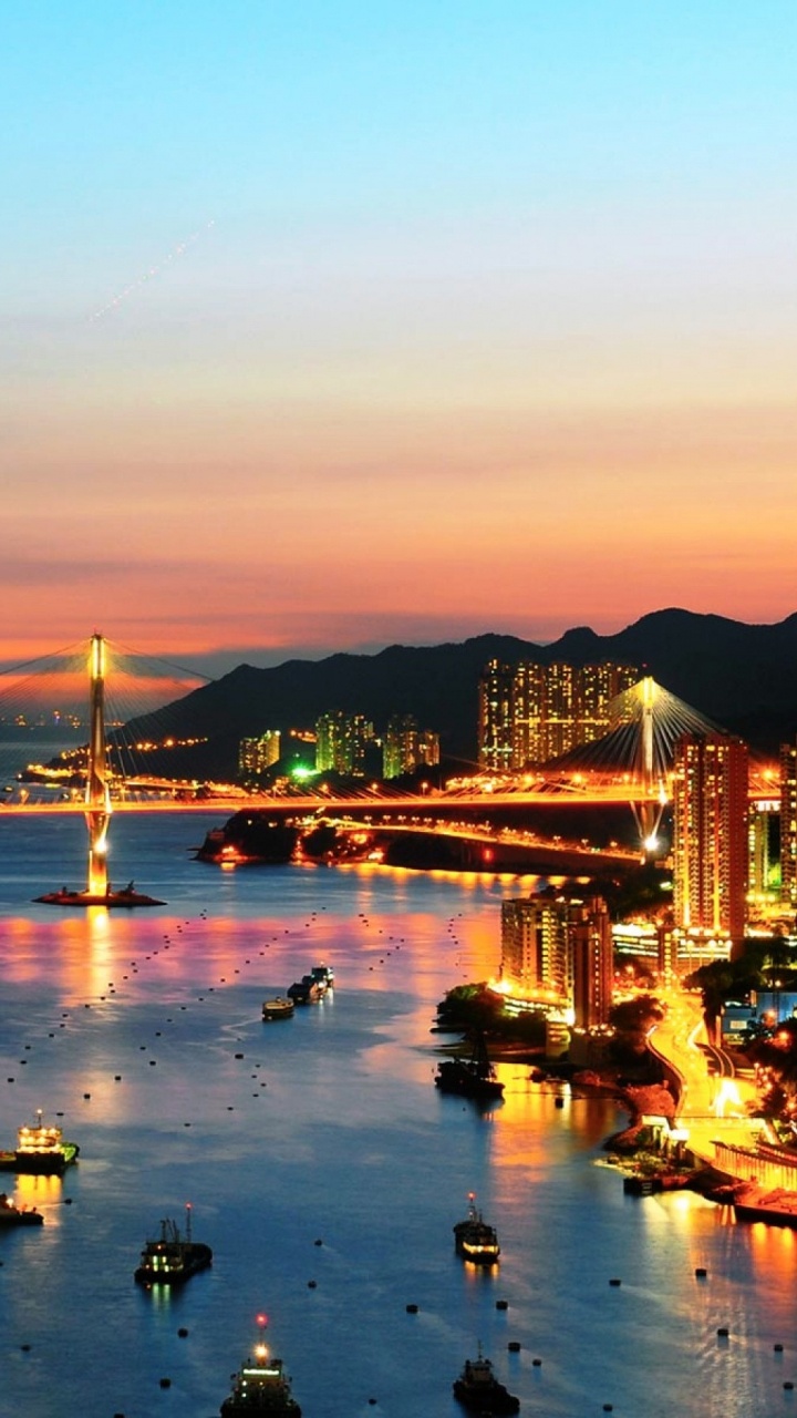 Обои Сан Франциско, реки, вечер, отражение, город в разрешении 720x1280