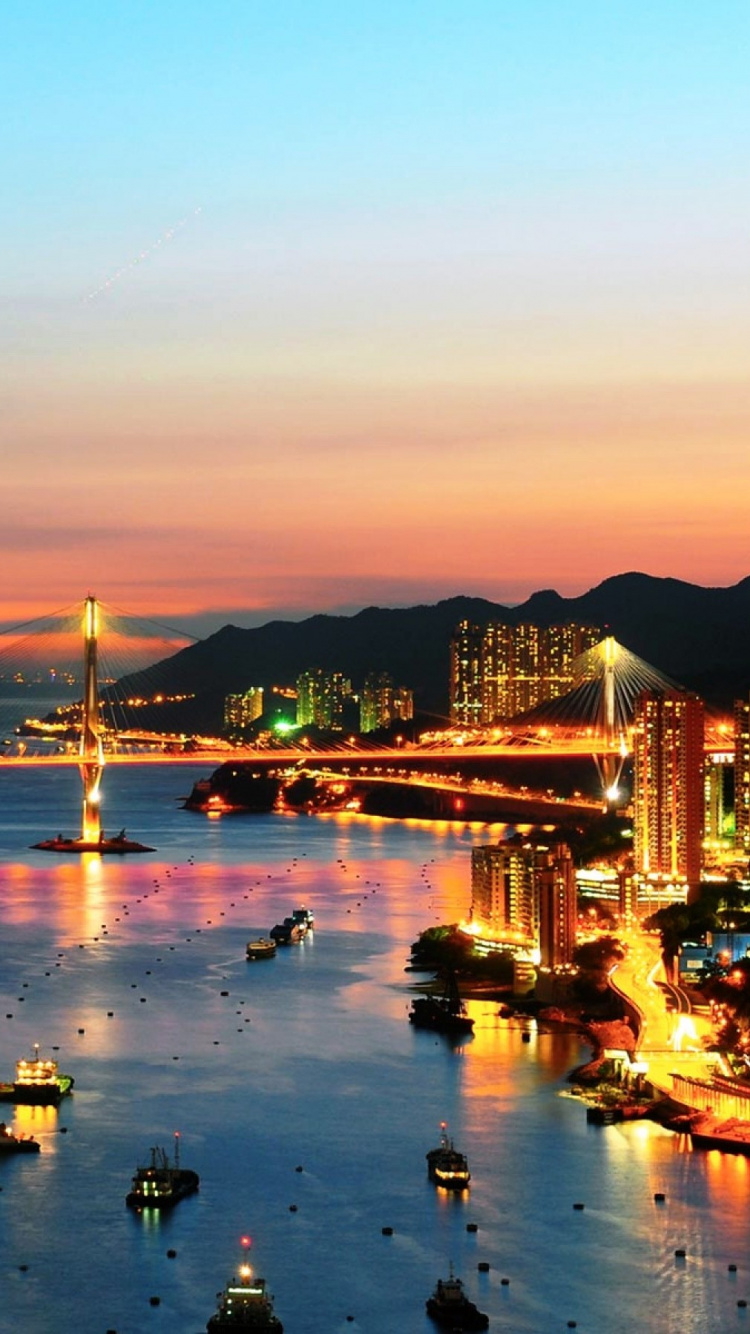 Обои Сан Франциско, реки, вечер, отражение, город в разрешении 750x1334