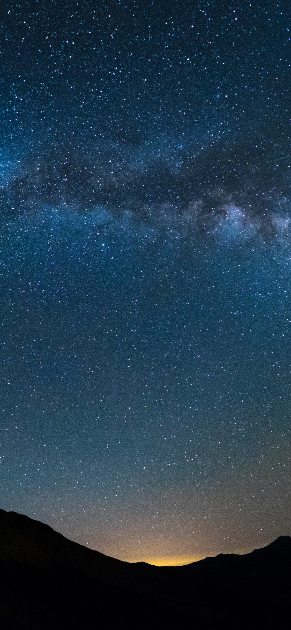 Обои синий, ночь, астрономический объект, Галактика, звезда в разрешении 1125x2436