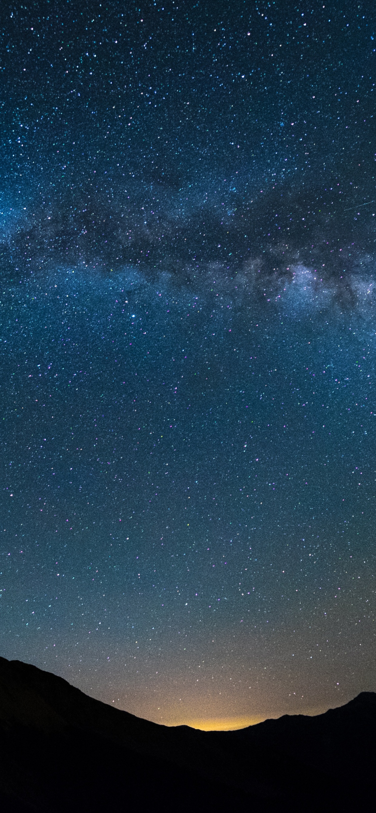 Обои синий, ночь, астрономический объект, Галактика, звезда в разрешении 1242x2688