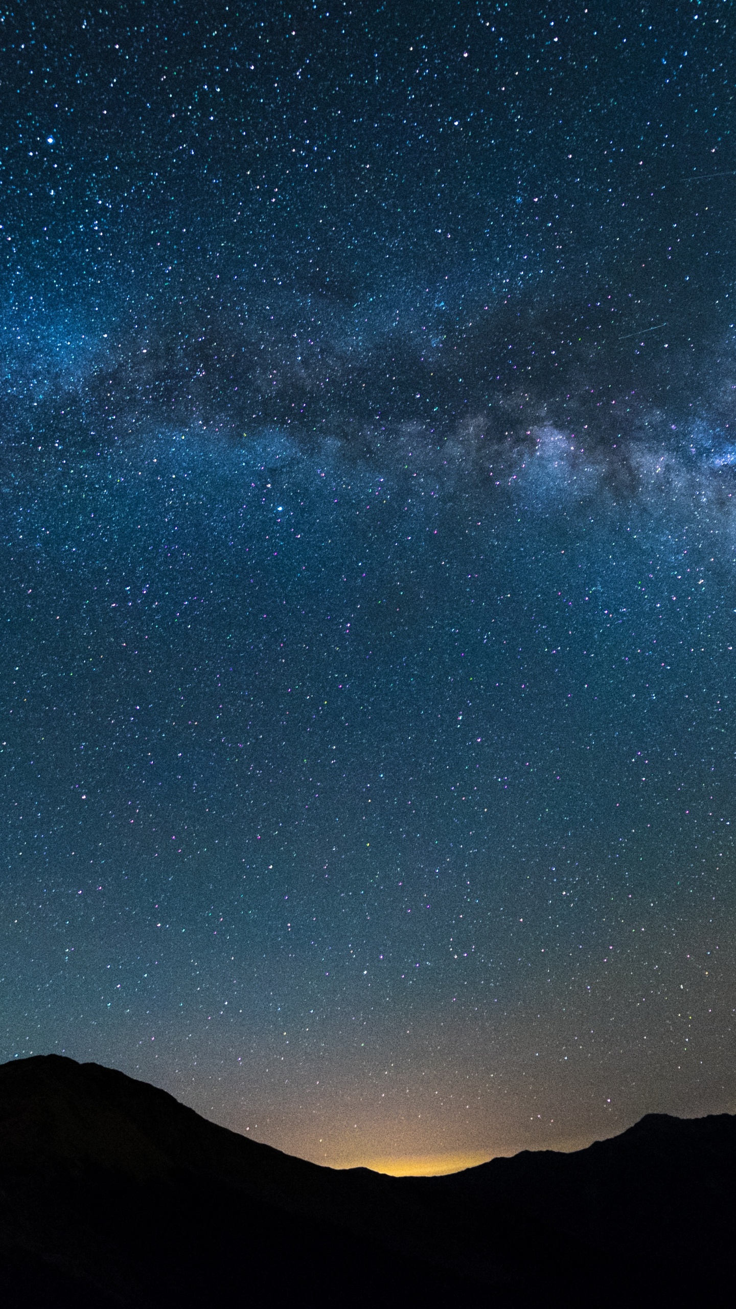 Обои синий, ночь, астрономический объект, Галактика, звезда в разрешении 1440x2560