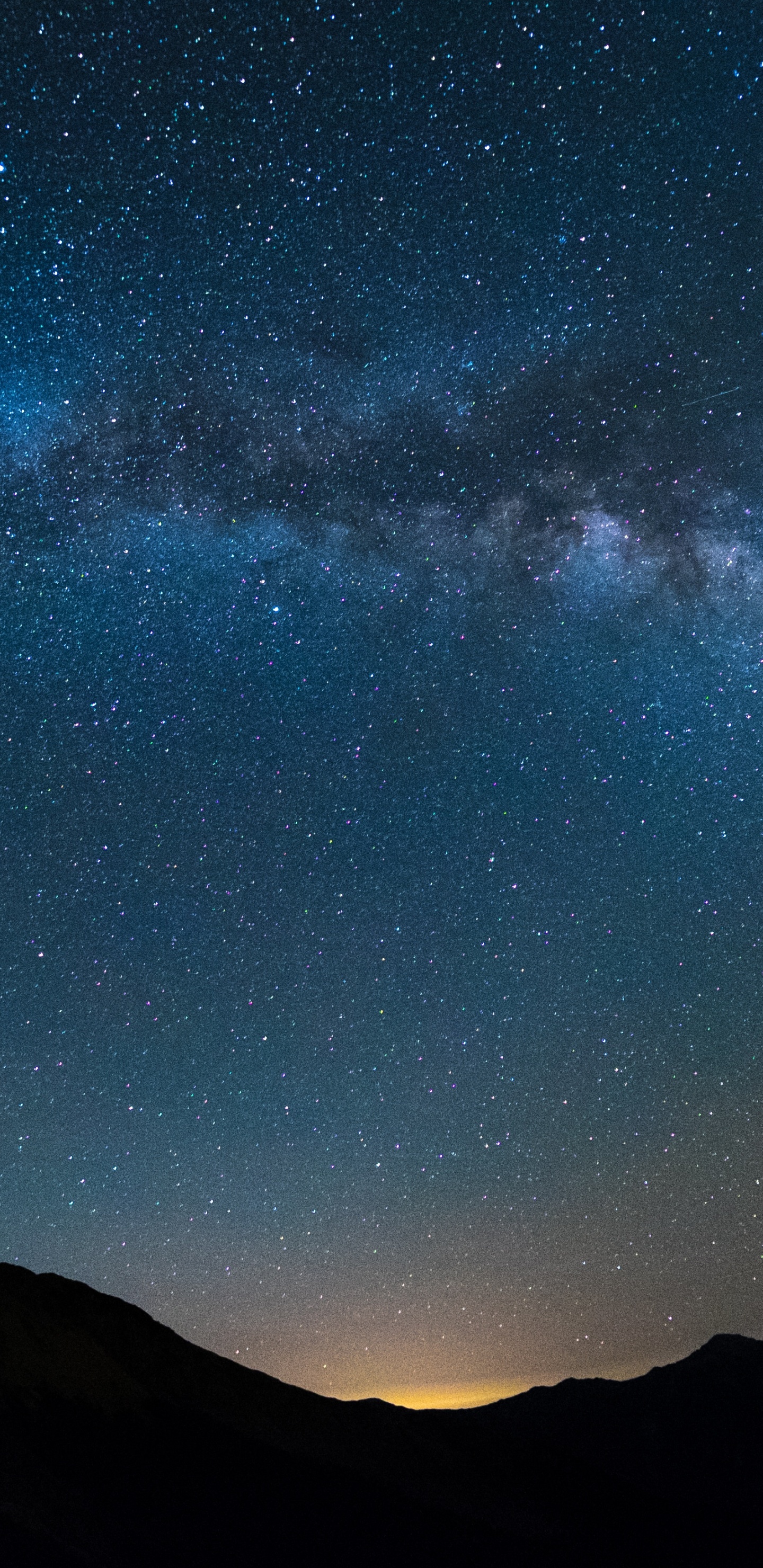 Обои синий, ночь, астрономический объект, Галактика, звезда в разрешении 1440x2960