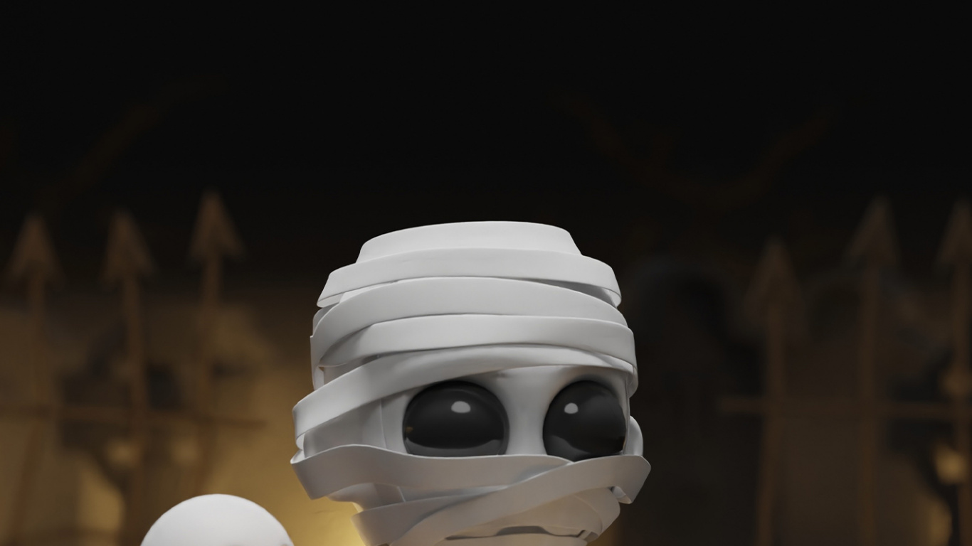 Обои темнота, мультфильм, рисование, игрушка, космос в разрешении 1366x768