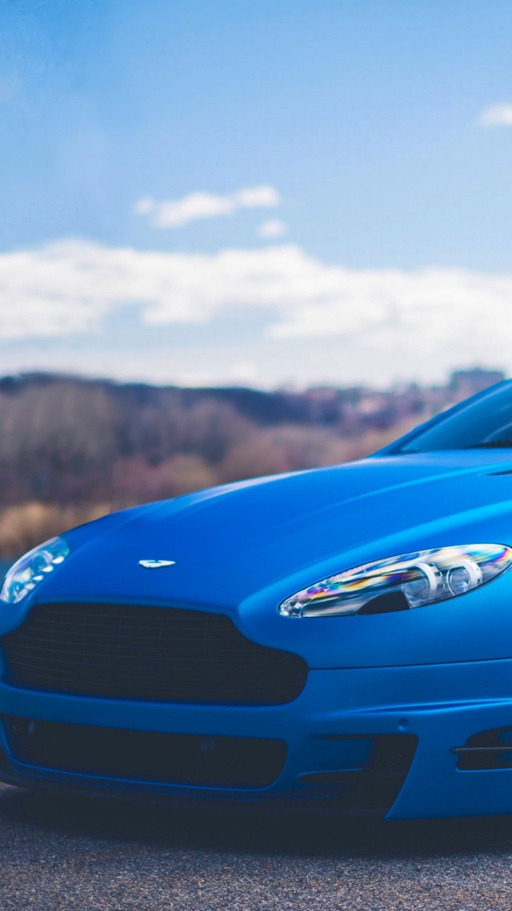 Обои Астон Мартин, aston martin vantage, спорткар, авто, синий в разрешении 720x1280