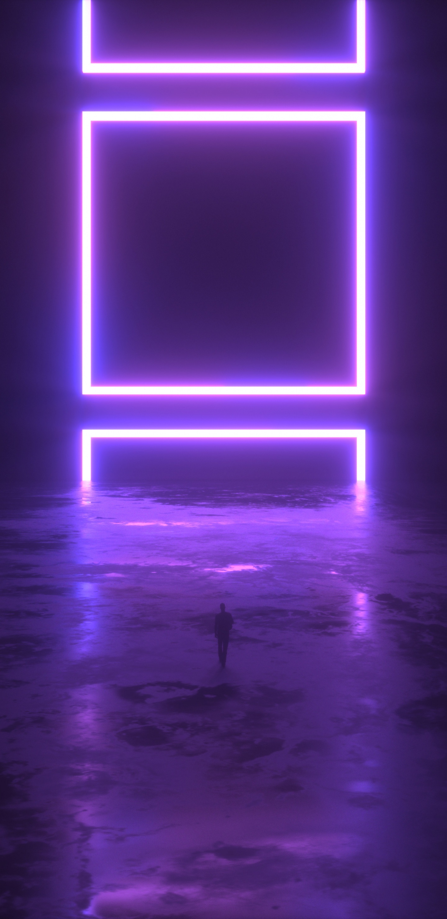 Обои пурпур, синий, свет, Фиолетовый, неон в разрешении 1440x2960